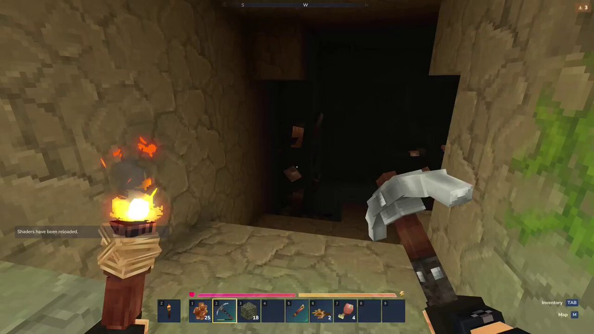 Mining in underground caves with Ore Miner